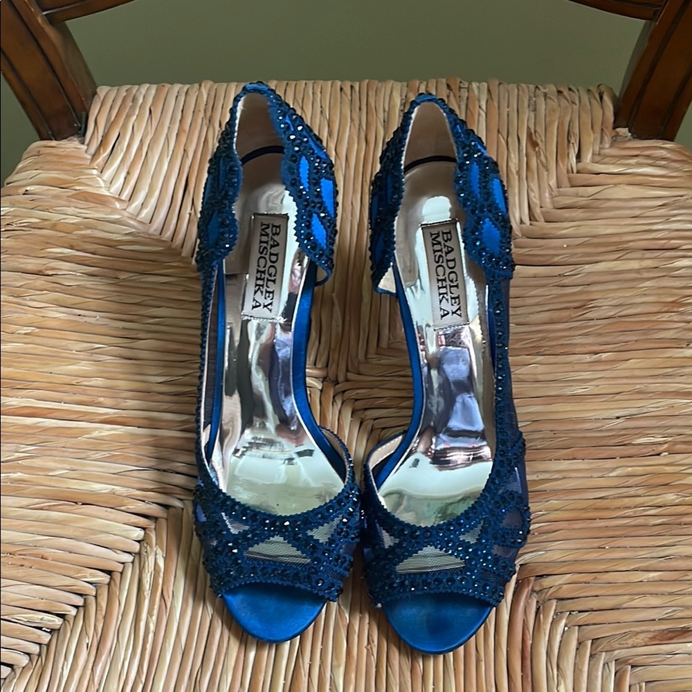 Badgley Mischka Sapphire Embellished Heels